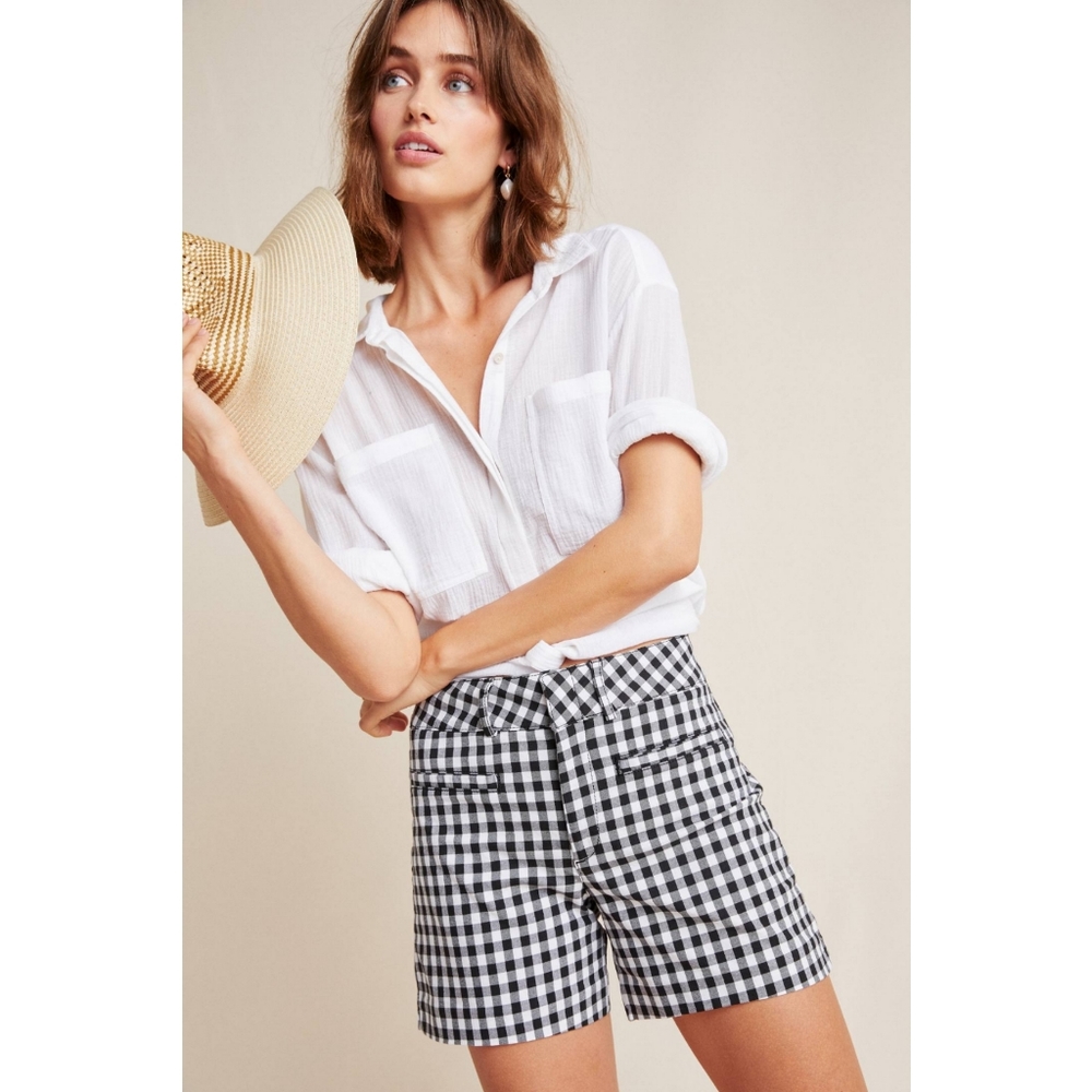 Anthropologie Picnic Gingham Shorts Plaid - Picture 2 of 11